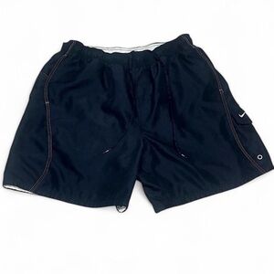 Nike Vintage Navy Blue Lined Drawstring Swim Shorts